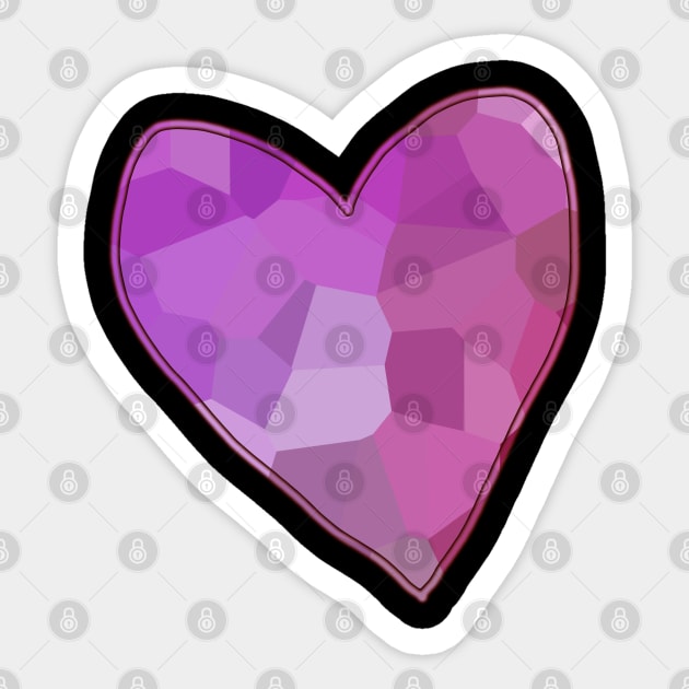 Small Purple Mosaic Heart Sticker by ellenhenryart
